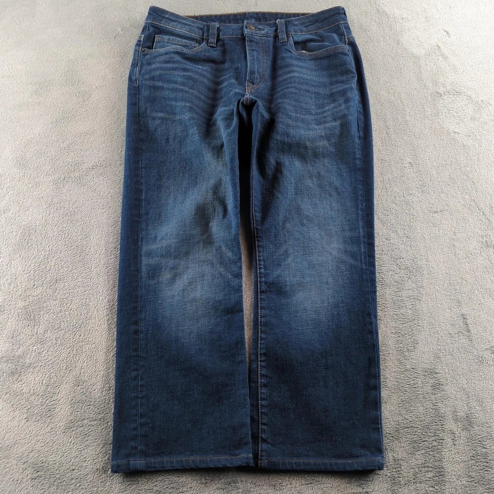 Y2K Buffalo Jeans 33 (Fits 34x27) Blue Faded Whiskers Straight Wide Baggy Grunge